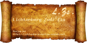 Lichtenberg Zsófia névjegykártya